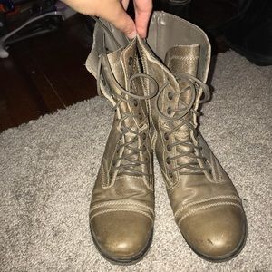 light brown combat boots